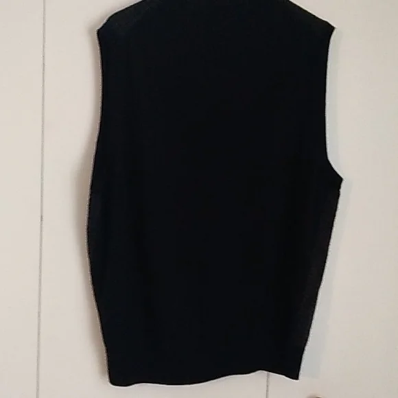 Geoffrey Beene men's black & grey cashmere blend vest size XLARGE